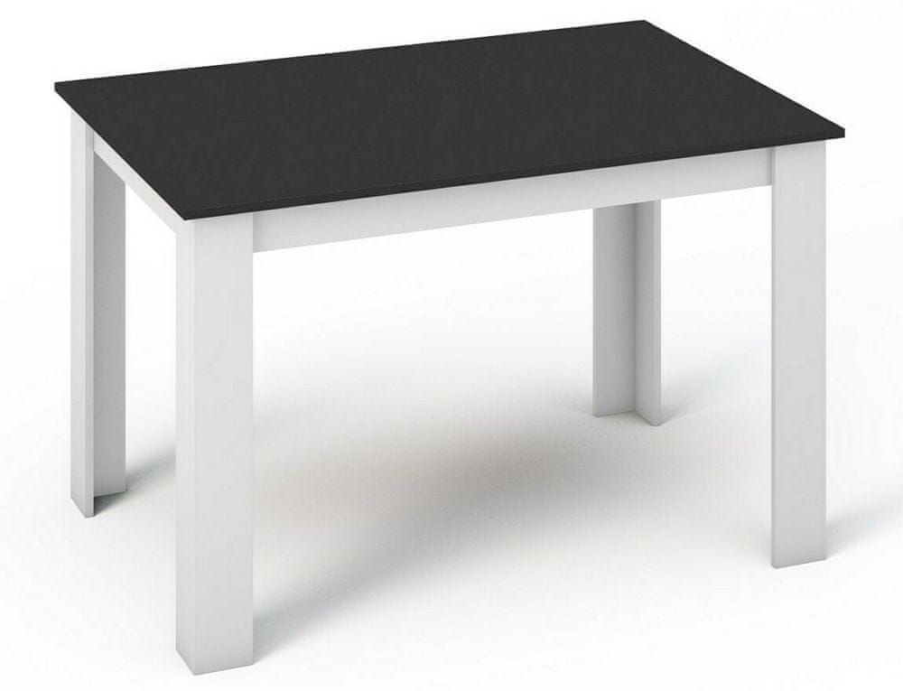CASARREDO Jedálenský stôl MANGA 120x80 biela/čierna